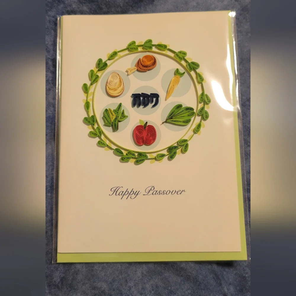 Passover Seder Plate Quilling Greeting Card